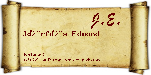 Járfás Edmond névjegykártya